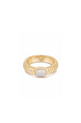 Opal Flex Ribbed Ring
