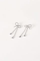 Ainsley Bow Earrings - Silver