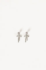 Elena Bow Earrings - Silver