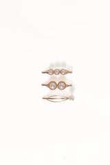 Henrietta Hair Clip Set - Gold/Pearl