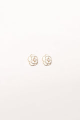 Reina Flower Earrings - Gold White