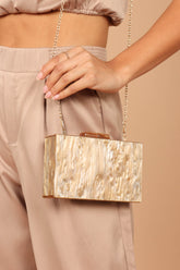 Vixxie Resin Clutch - Beige Pearl