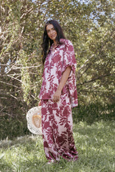 Elysia Pants - Pink Burgundy