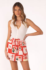 Keely Mini Skirt - Cherry