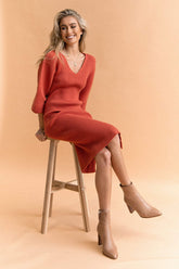 Caledonia Dress - Rust