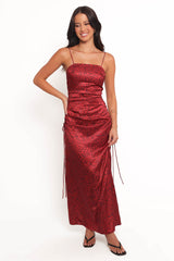 Enid Midi Dress - Red