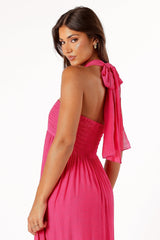 Everdeen Halterneck Maxi Dress - Fuchsia