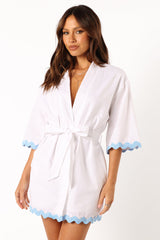 Harry Mini Dress - White Blue
