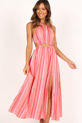Madam Midi Dress - Pink Stripe