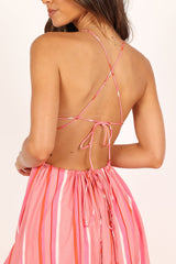 Madam Midi Dress - Pink Stripe