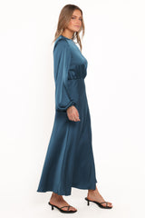Remora Long Sleeve Midi Dress - Teal