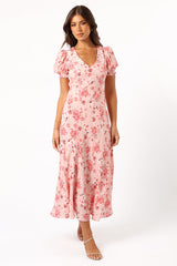 Sandra Midi Dress - Blushed Garden
