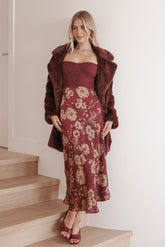 Shakira Midi Dress - Bronzed Merlot