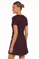 Sutton Mini Dress - Plum Tweed