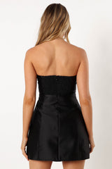 Te Amo Strapless Mini Dress - Black