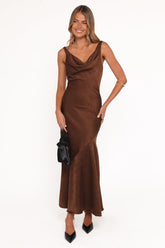 Zabrina Midi Dress - Brown Floral