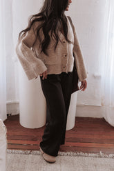 Fern Wide Sleeve Cardigan - Mushroom