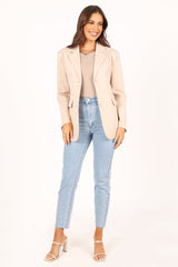 Myla Single Button Blazer - Cream