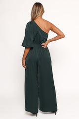 Hedda One Shoulder Jumpsuit - Emerald