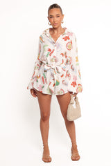 Jillia Long Sleeve Romper - Alfresco
