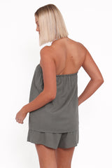 Karlen Strapless Romper - Palm Green