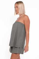 Karlen Strapless Romper - Palm Green