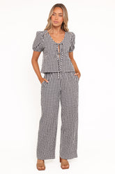 Hilda Pant Set - Black Gingham