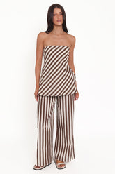 Kim Pant Set - Brown Stripe