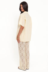 Mindy Lace Pant Set - Yellow