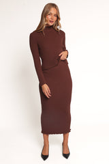 Payton Knitted Set - Chocolate Brown