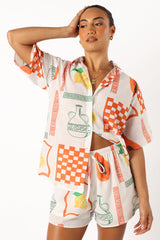 Piccolo Short Set - White Orange