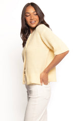 Miriam Short Sleeve Knit Top - Yellow