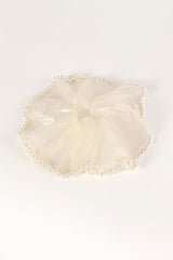 Astoria Pearl Hair Tie - Black Cream