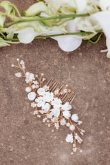 Geraldine Hair Comb - White