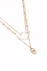 Goldie Necklace - Gold/White
