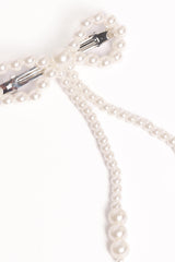 Marcella Hair Bow Clip - Pearl