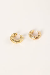 Simone Textured Hoop Earrings - Gold