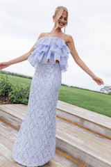 Jennings Lace Maxi Skirt - Blue Sequin