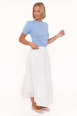 Varia Eyelet Maxi Skirt - White