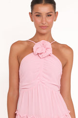 Dottie Halterneck Maxi Dress - Pink