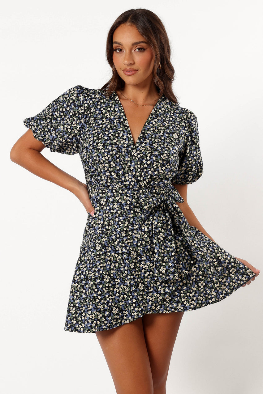 Kenn Wrap Mini Dress - Indigo Vanilla