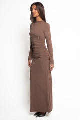 Nelson Long Sleeve Maxi Dress - Mocha