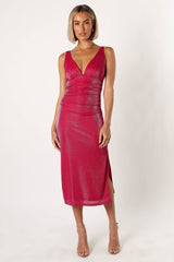 Solsana Midi Dress - Viva Magenta