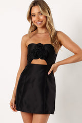 Te Amo Strapless Mini Dress - Black