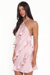Valery Halterneck Mini Dress - Pink