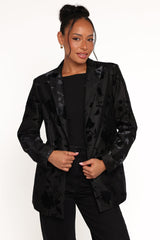Ollie Burnout Blazer - Black Velvet