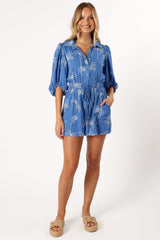 Gina Romper - Blue Print