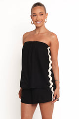 Kristia Strapless Romper - Black