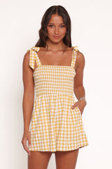 Simo Romper - Yellow Gingham
