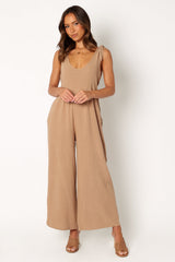 Ayla Linen Jumpsuit - Mocha